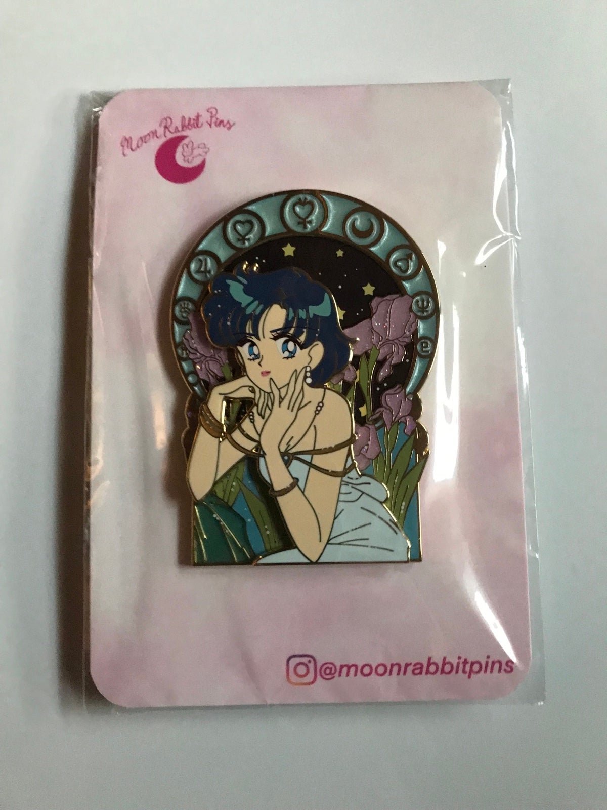 Sailormoon Sailor Mercury Ami Mizuno Celestine Blue Flower MoonRabbitPins Pin