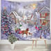 Christmas Tapestry Winter Snow Scene Tapestry Wall Decor Christmas Trees Snow