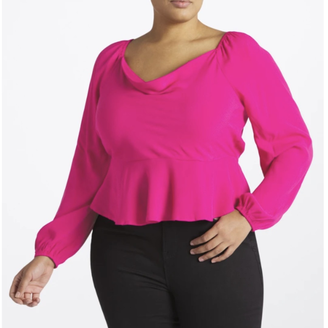 HEATHERLY x stitchfix Anniston Cowl Neck Peplum Blouse xl