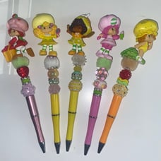 Beadable Pens. Strawberry Shortcake Bundle