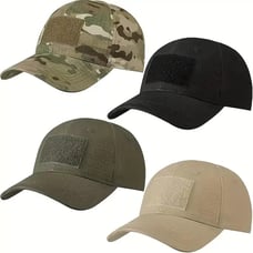 4 Tactical Military Patch Caps – Adjustable Hat