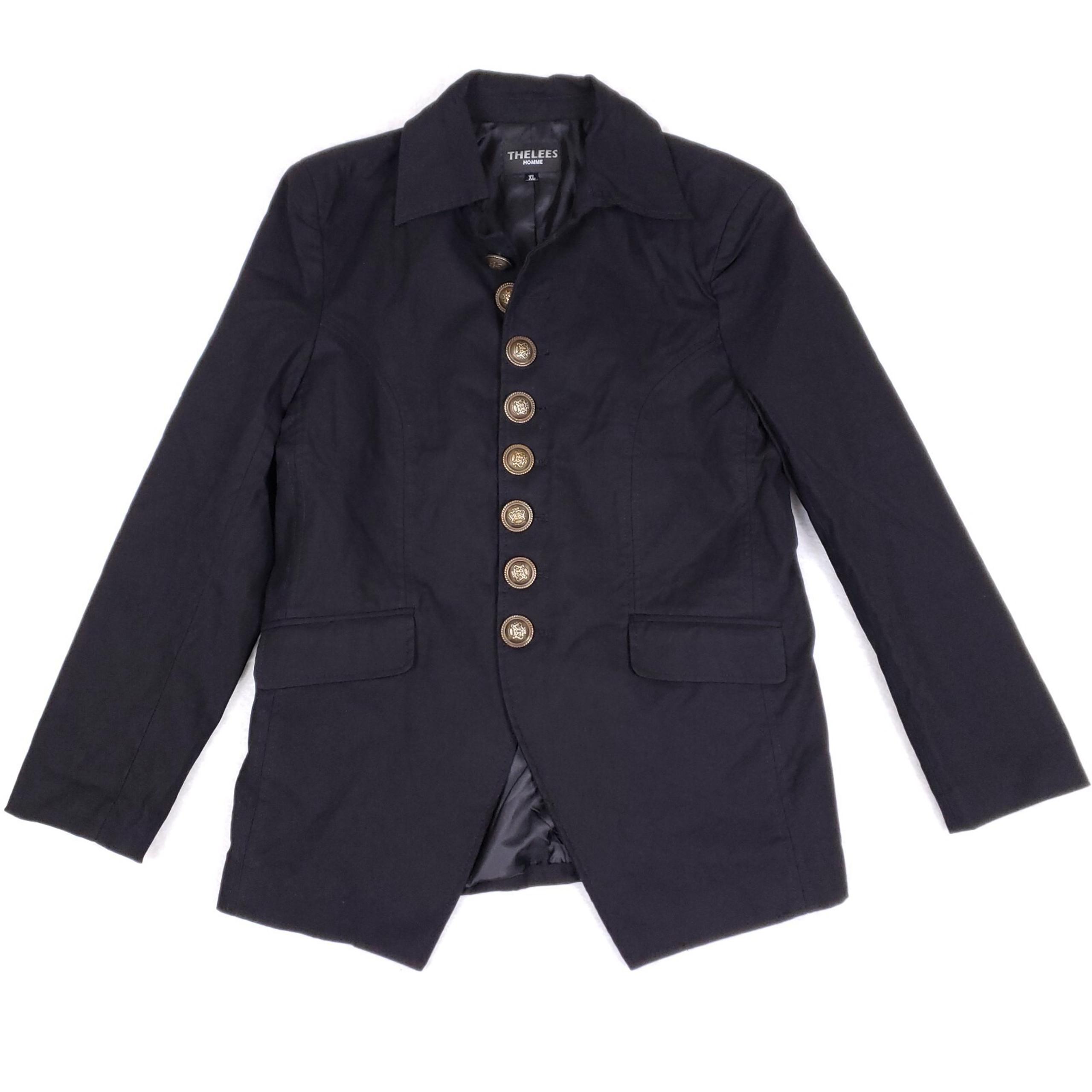 Homme Blazer Jacket Slim Fit XL Black Modern Minimalist Streetwear Punk - TheLees