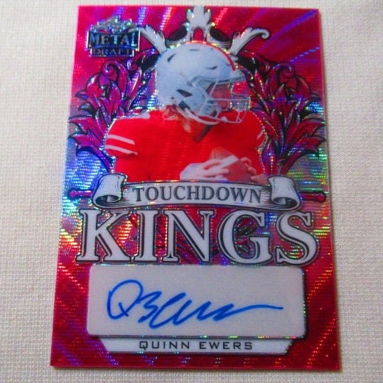QUINN EWERS Autograph 2022 Leaf Metal Draft Touchdown Kings Pink Waves # 6/15