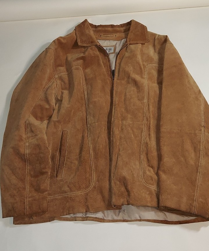Wilson’s M. Julian Men’s Full Zip Brown Suede Leather 3X Jacket Size