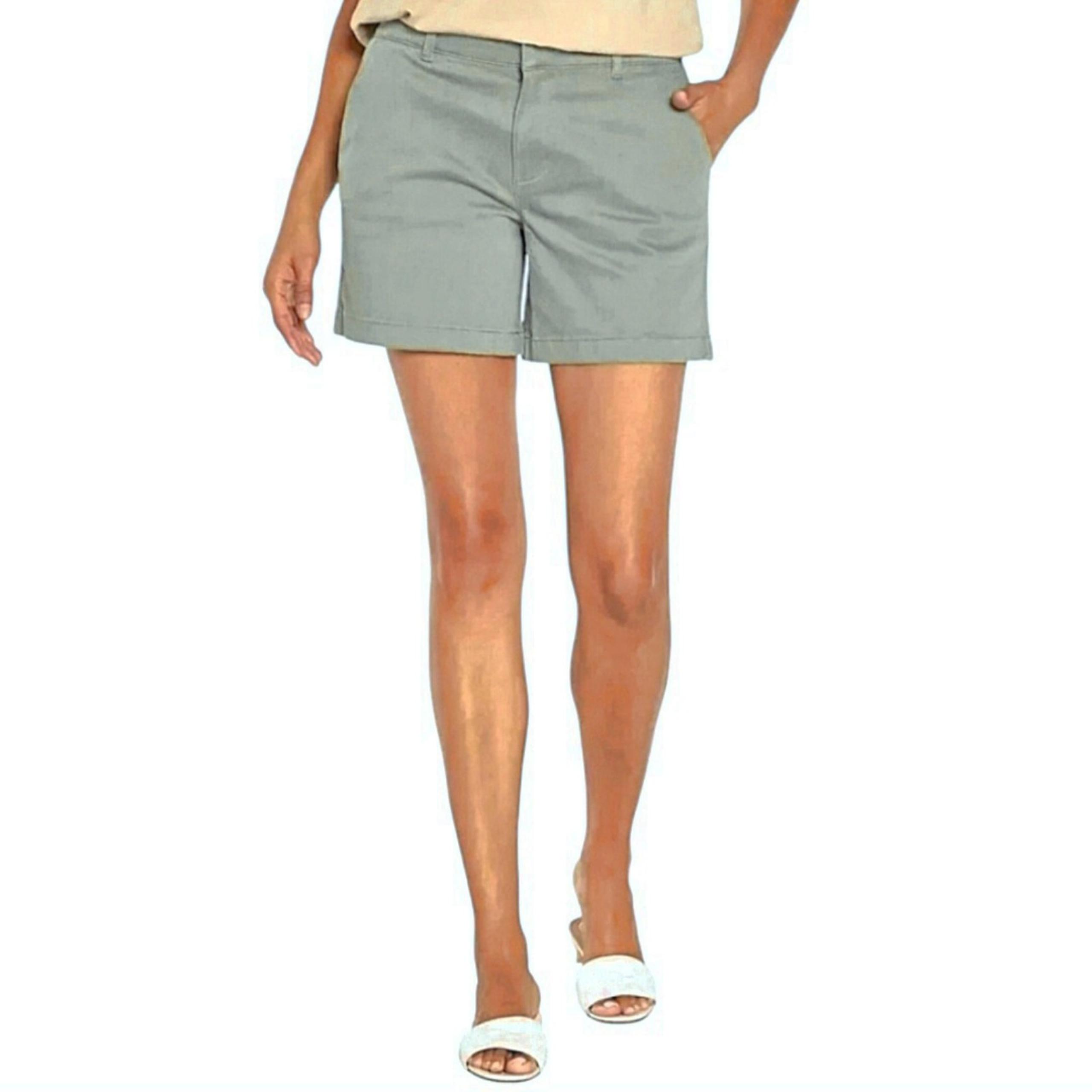 Anne Klein Chino Shorts Womens Size 22 Sage Green Stretch 5.5 Inches Inseam