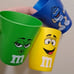 3pc Plastic Small Mini Kids Cups M&Ms Graphic Yellow Green Blue