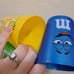 3pc Plastic Small Mini Kids Cups M&Ms Graphic Yellow Green Blue