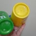 3pc Plastic Small Mini Kids Cups M&Ms Graphic Yellow Green Blue