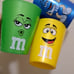 3pc Plastic Small Mini Kids Cups M&Ms Graphic Yellow Green Blue