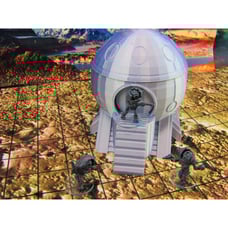 Alien Spaceship & Skeletal Zeta Alien Scatter Terrain Scenery Mini Miniature