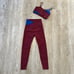 Womens Wilo Burgundy/Blue Workout Set - S