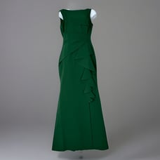 Eliza J Womens Dress 4 Hunter Green Ruffle Front Gown Flattering Wedding Formal