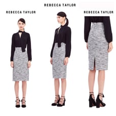 Rebecca Taylor Bouclé Tweed Pencil Skirt