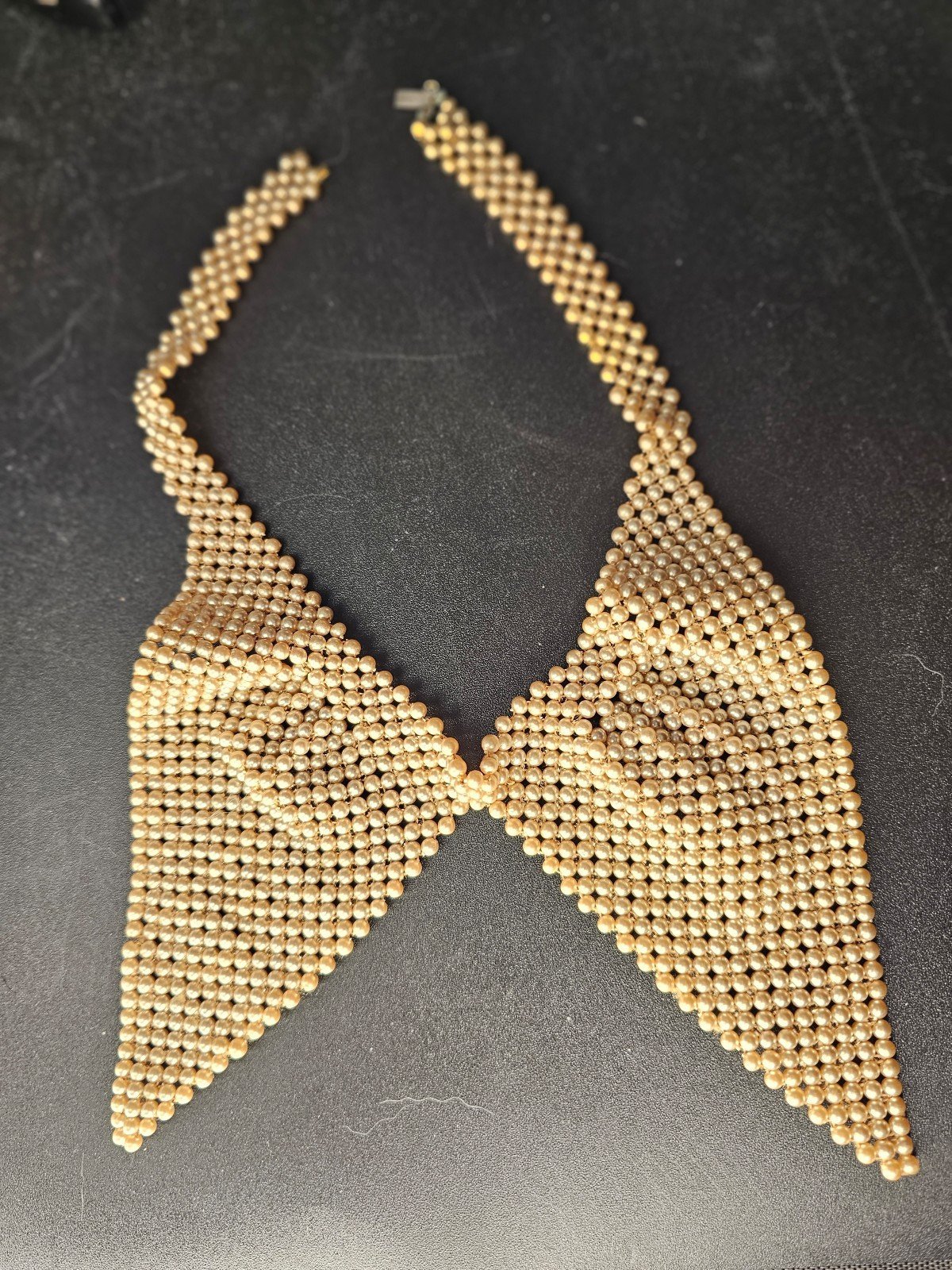 Vintage tiny pearl bib necklace