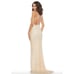 MAC DUGGAL Dress Size 0 Evening Gown Sequin Beaded Cream NEW Strappy Back