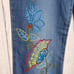 Seventh Avenue Fashions Embroidered & Beaded Floral Jeans, size 7/8