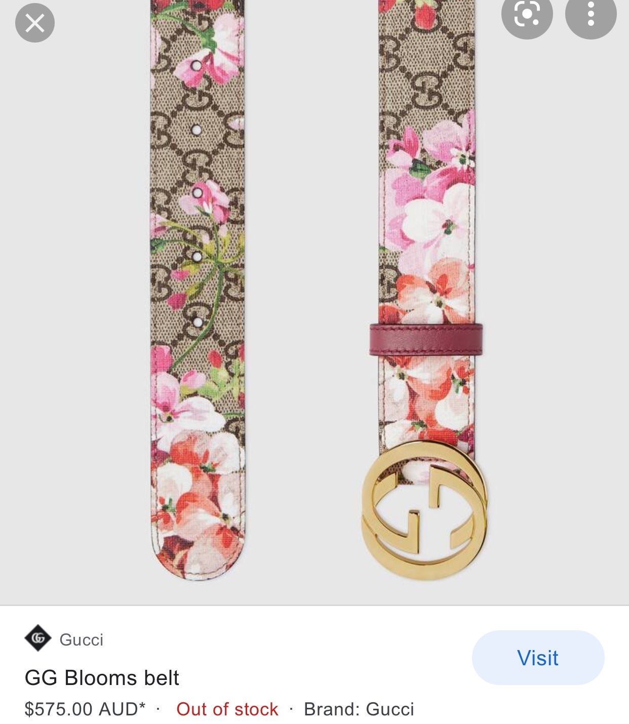 Gucci floral GG belt 80mm