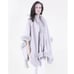 BEIGE Cape Beige Coat Rhinestone Embellished Faux Fur Cape – Relaxed Style Outer