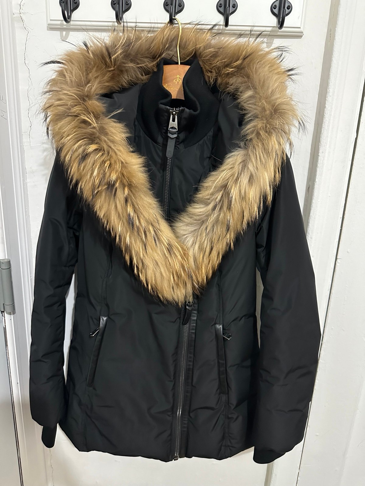 ADALI down coat with natural fur Signature Mackage Collar
