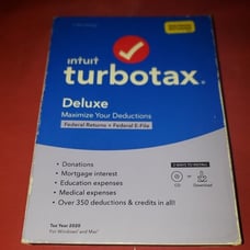 NEW SEALED INTUIT TURBOTAX DELUXE TAX YEAR 2020 STATE TAXES NOT INCLUDED