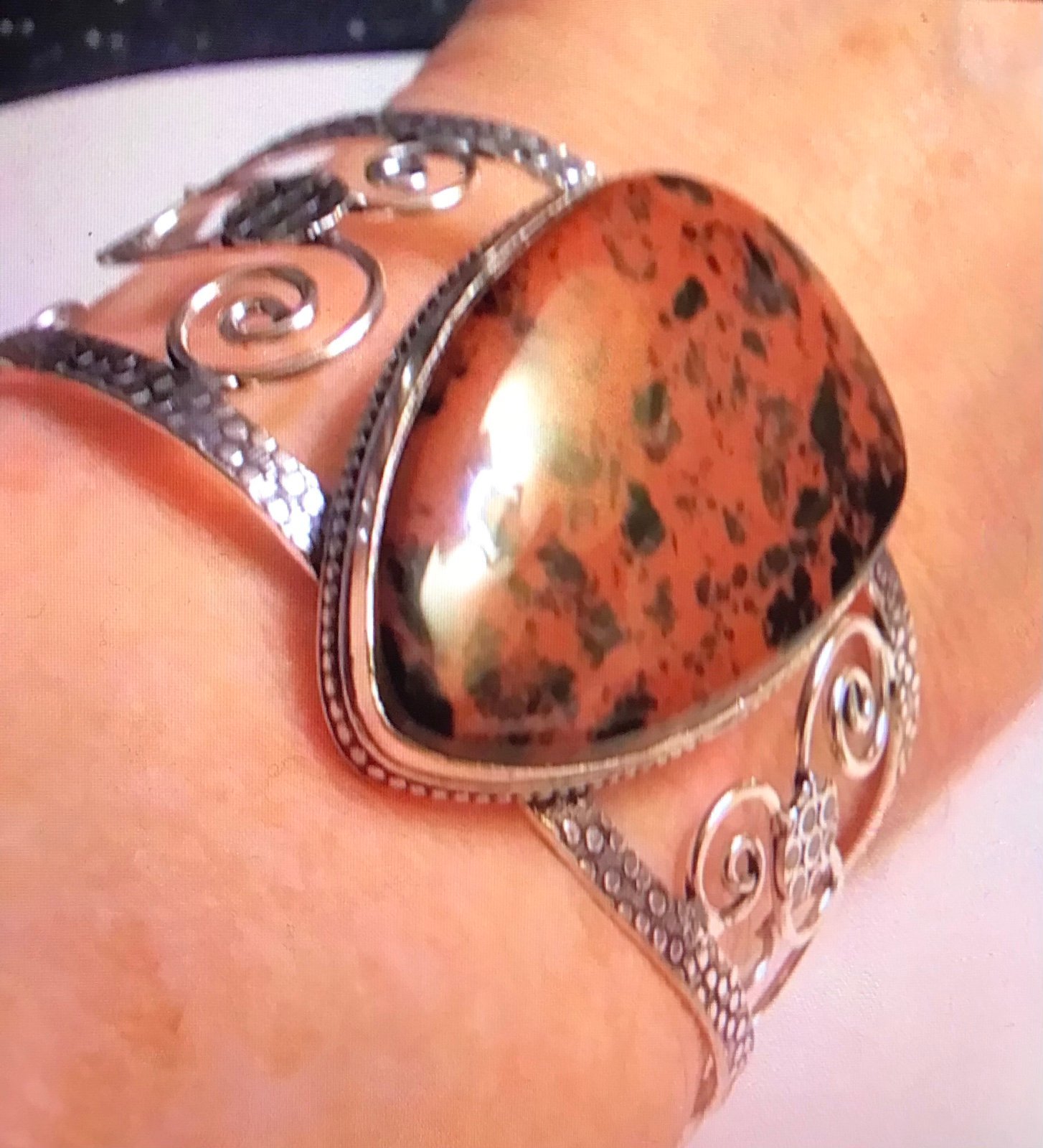 Mahogany Obsidian 925 Sterling Silver Cuff Bracelet