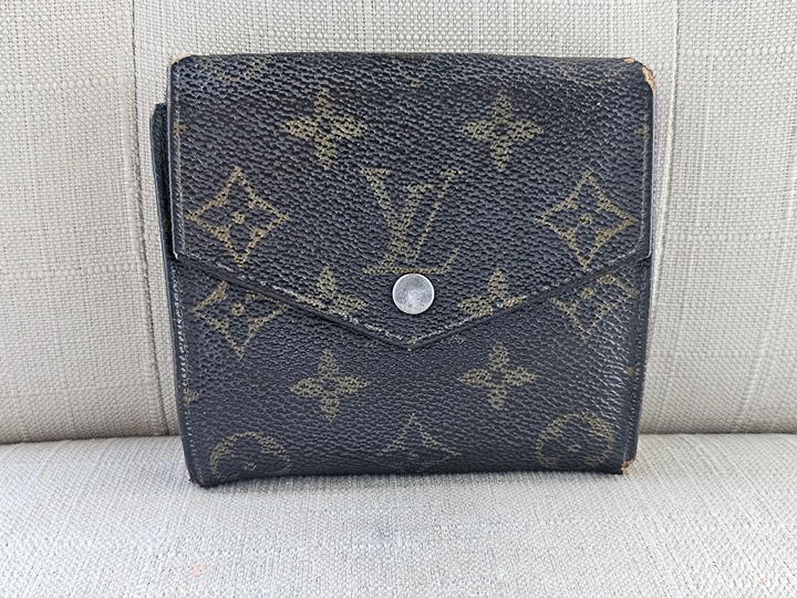 Vintage Louis Vuitton Wallet Brown Card Holder Bifold Purse Made in France Auth