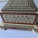 Vintage Egyptian Mother of Pearl Cigarette Case Décor in laid Wooden Musical Box