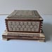 Vintage Egyptian Mother of Pearl Cigarette Case Décor in laid Wooden Musical Box
