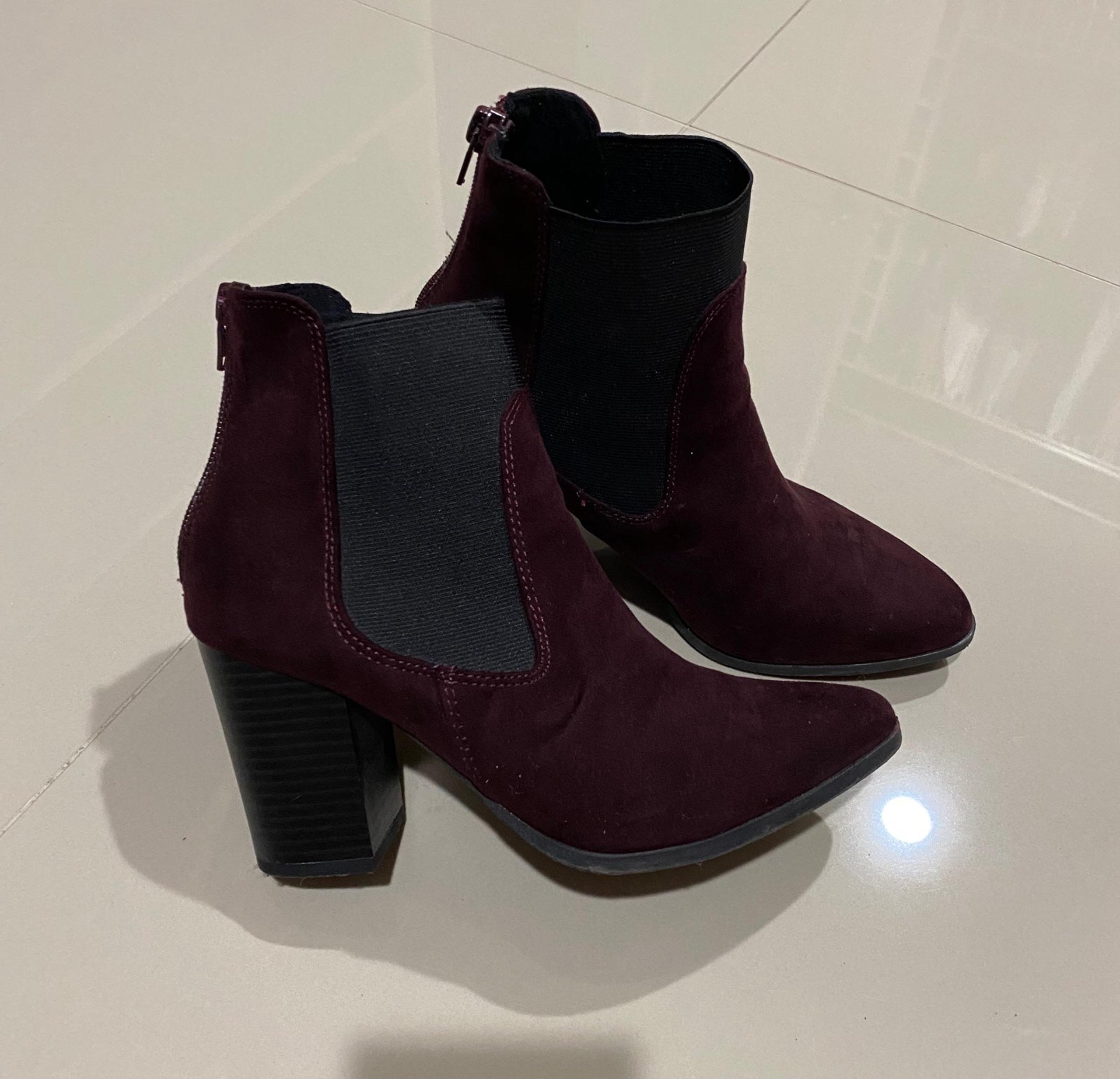 Maroon & Black boots