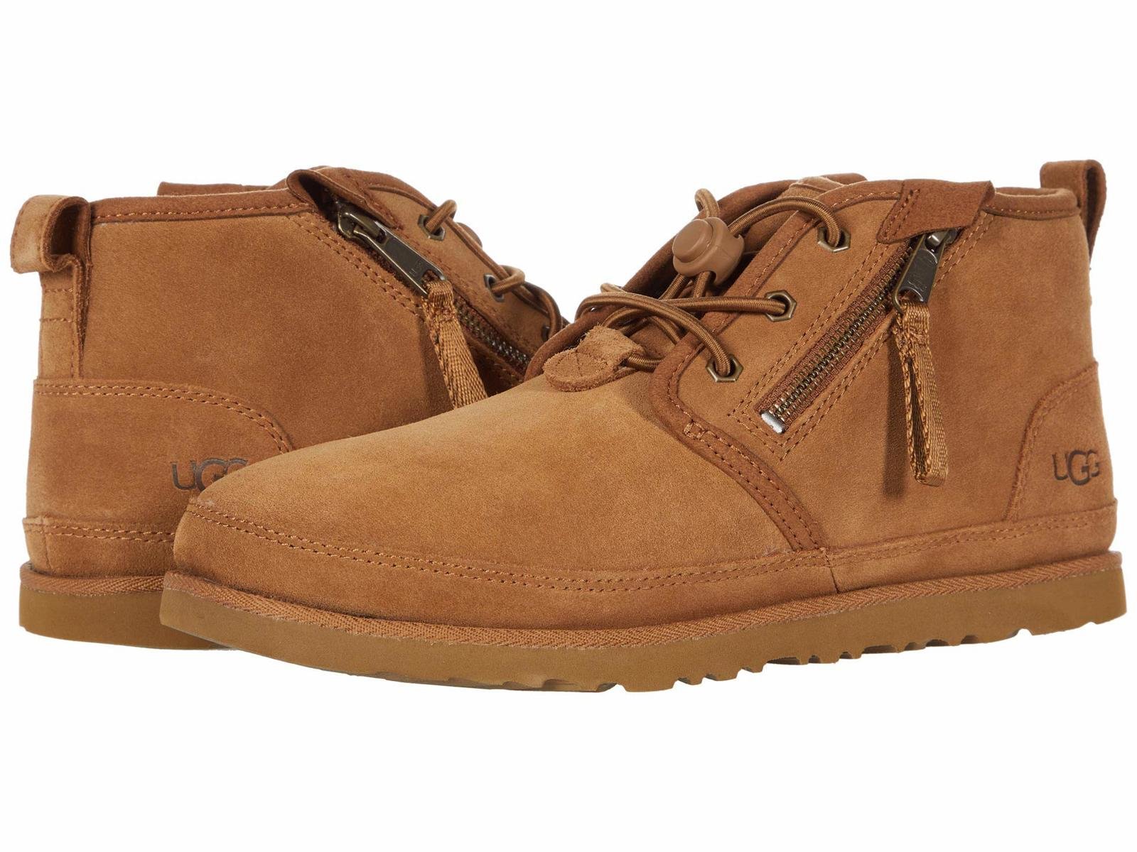 UGG Neumel Dual Zip II Suede Leather Boots Chestnut Mens Size 8