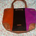 Kate Spade Coal Devon Purse Orange Pink Brown Wool Blend Leather Tote Purse Bag