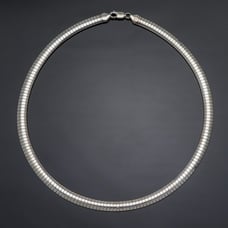 Vintage Italy Sterling Silver 925 7mm Omega Necklace 18