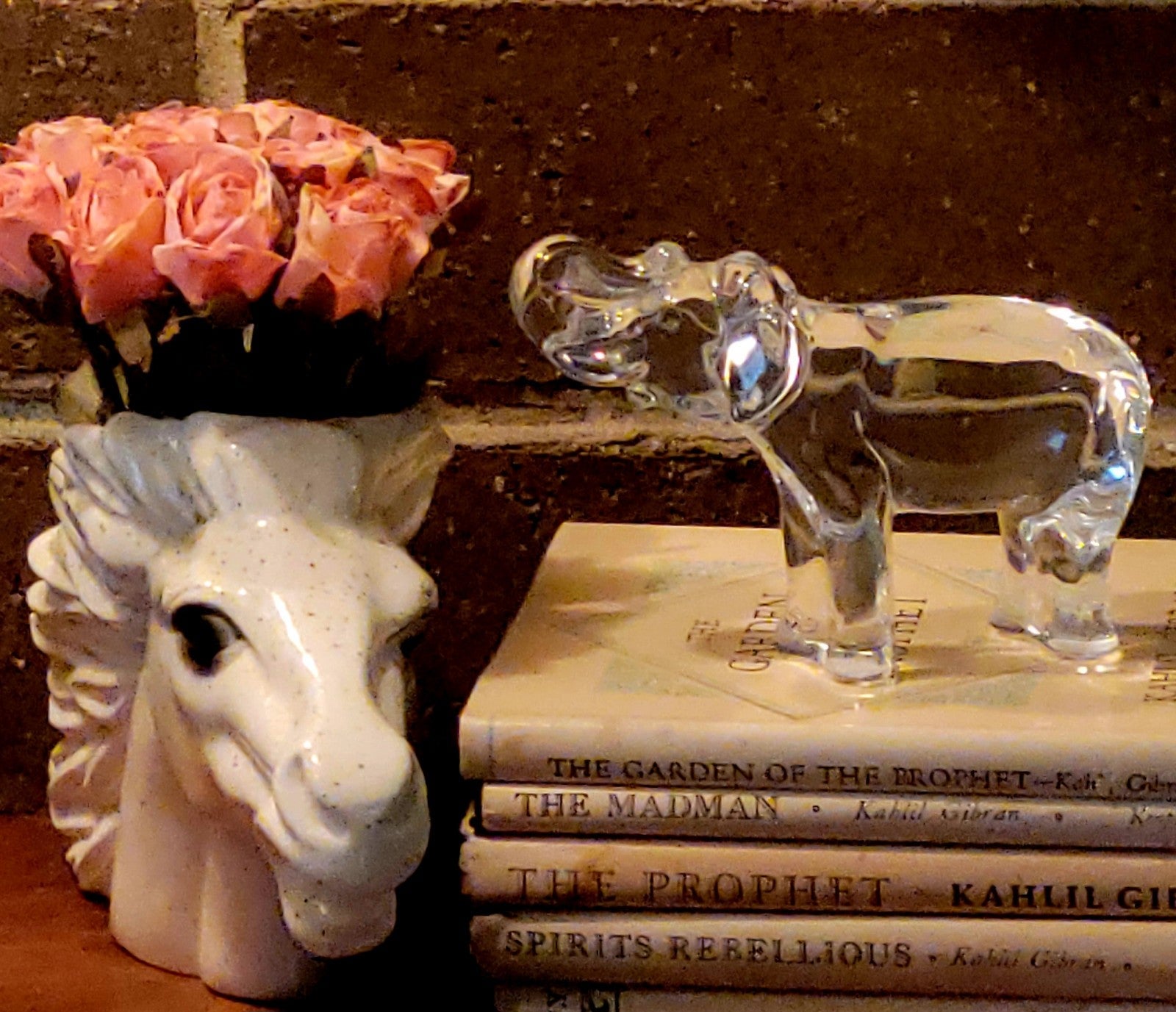 Vintage Trunk Up Elephant Baccarat France Crystal Elephant, Signed and Stamped,