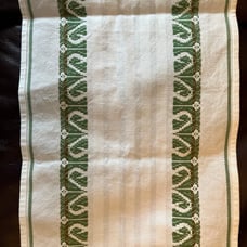 ODIN LTD Scaram Sweden Cotton Table Runner Kitchen Woven Floral Green Cream