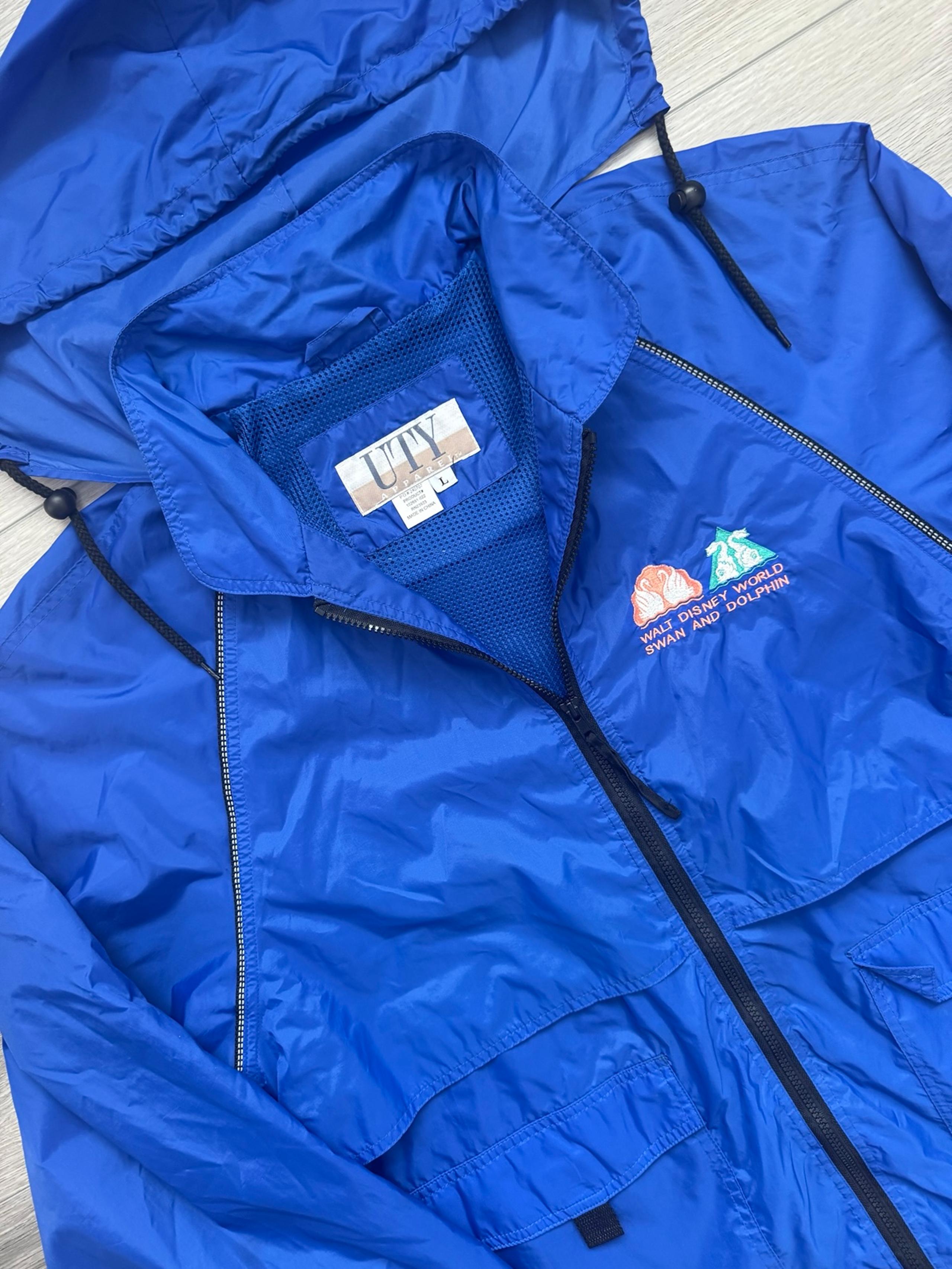 Vintage 90s Walt Disney World Swan and Dolphin Windbreaker Jacket Adult Large