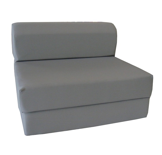 Gray Sleeper Chair Folding Beds, Convertible Studio Sofa Bed, High Density Foam