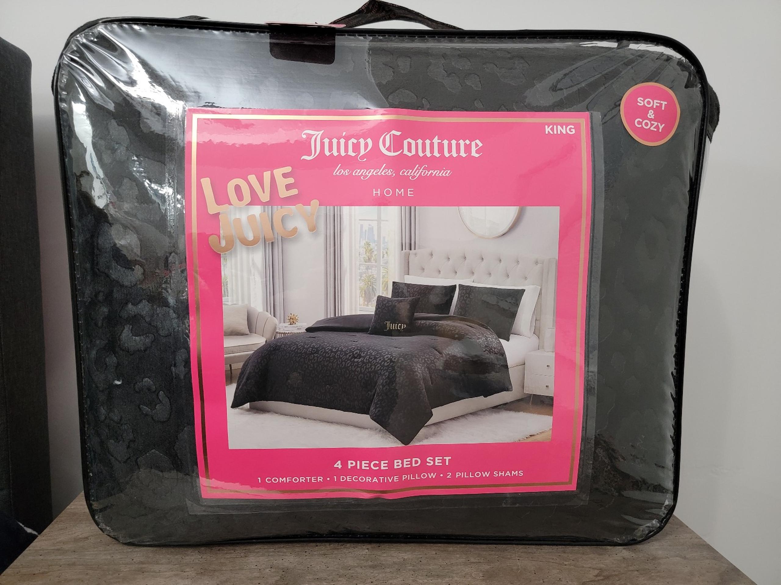 Juicy Couture KING Black 4 piece Comforter Set