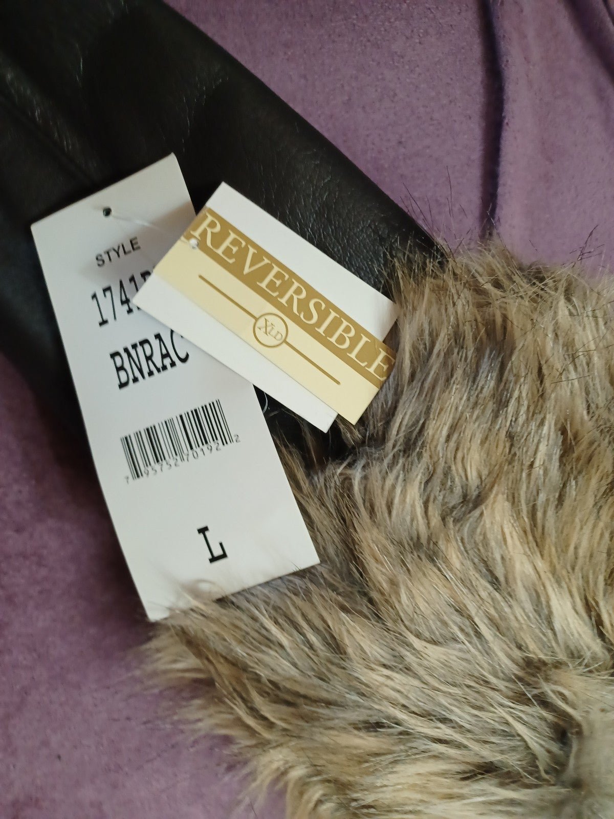 Excellence Reversible Coat Fur and Dark brown leather