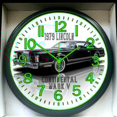 1979 Lincoln Continental V Garage Shop Glow In The Dark Wall Clock New!