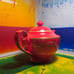 Teavana Exclusive Collection Tea Red & Gold Filigree Bone China Pot Only