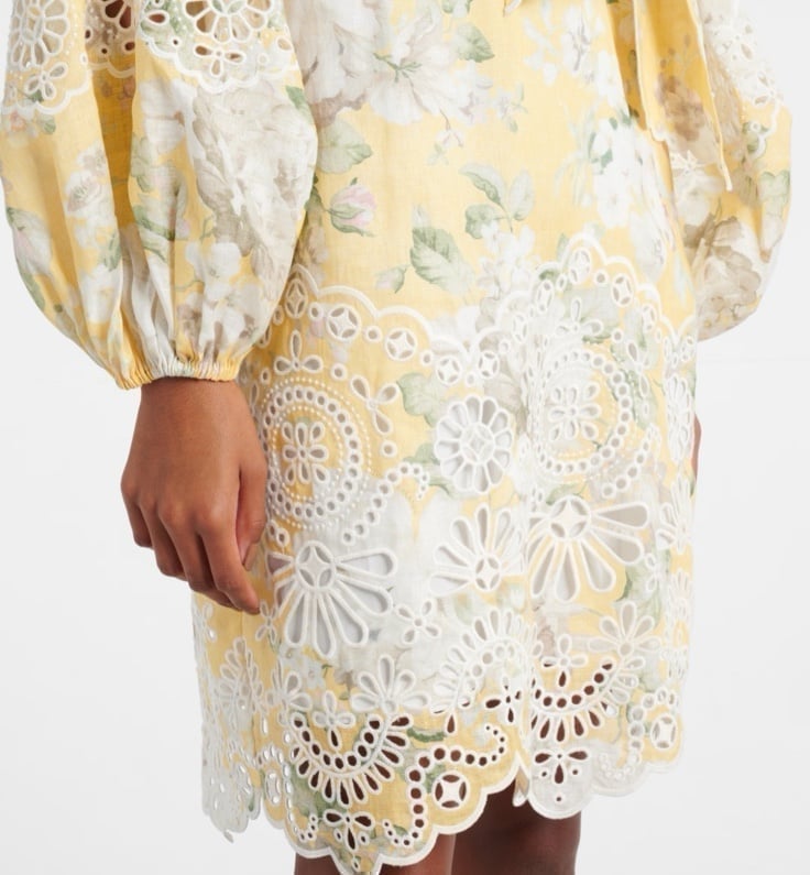 ZIMMERMANN Acacia Broderie Tie floral linen minidress mini