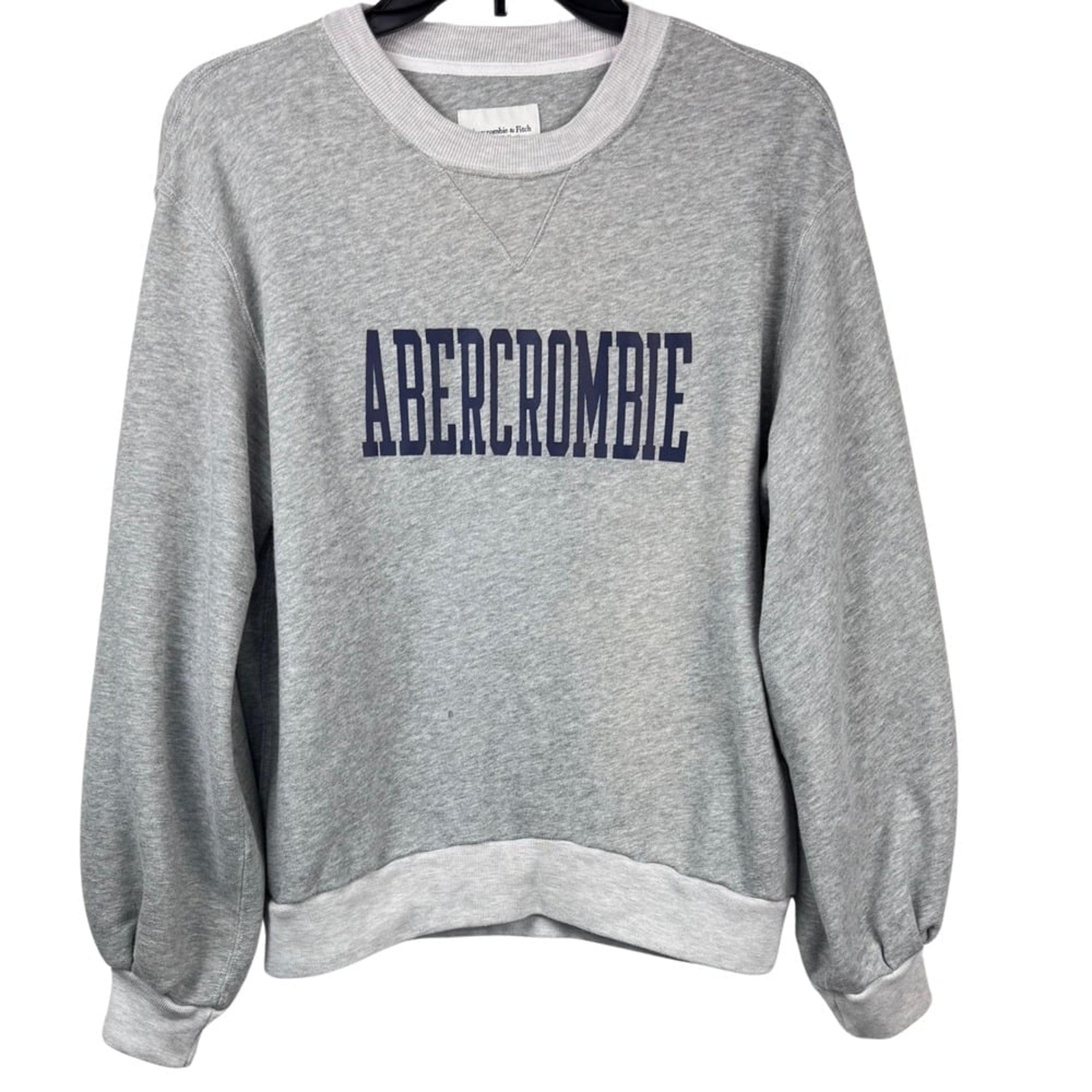 Abercrombie & Fitch Sweatshirt Soft A&F Collection Crewneck Spellout Size XS Y2K