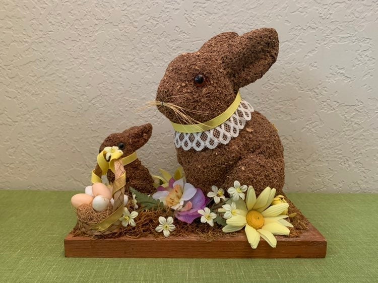 Vintage 1970s Bunny Table Display