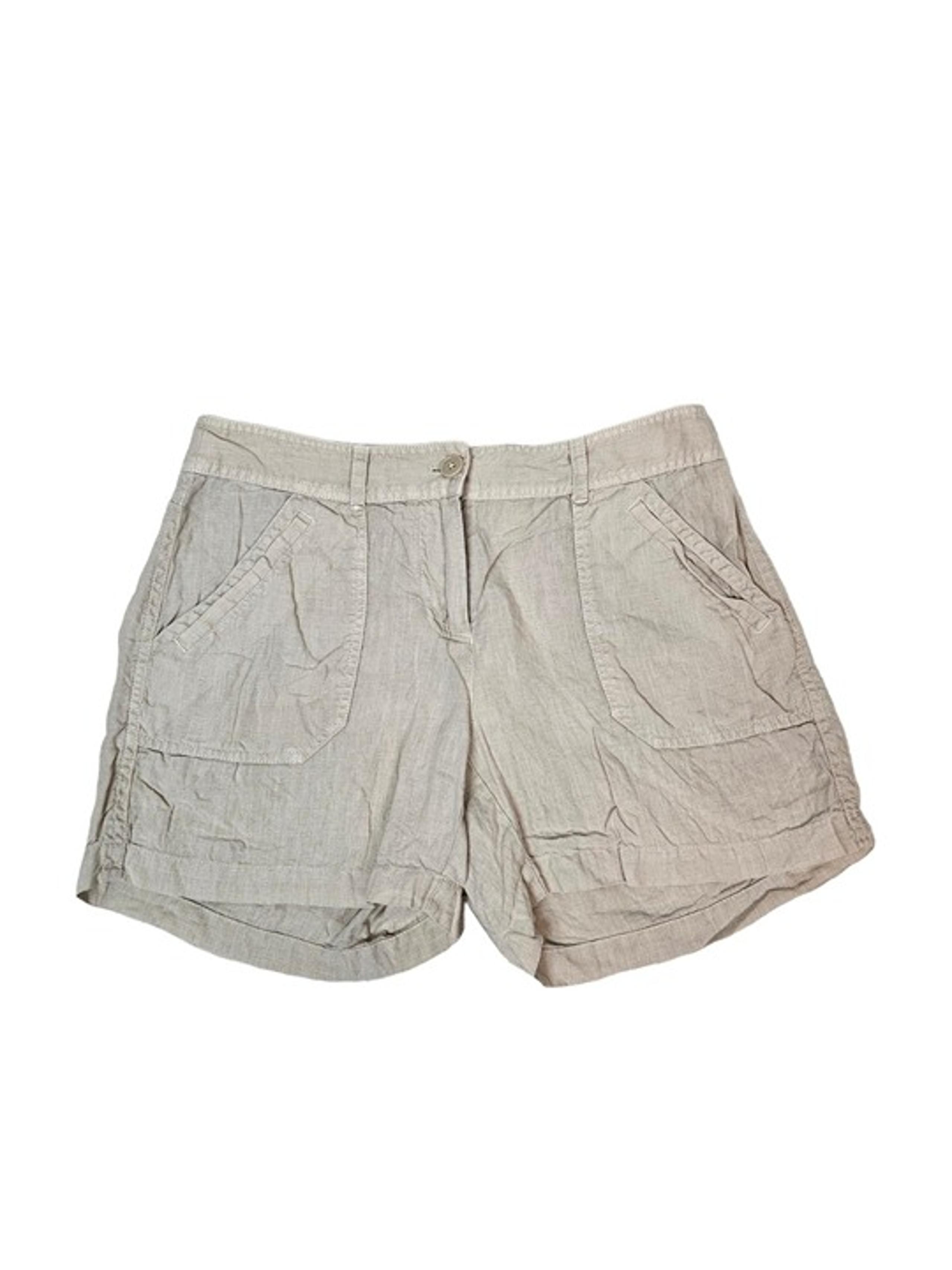 Tommy Bahama Light Khaki 100% Linen Shorts 4.5" Inseam Size 4 Women's V8