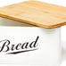 RoyalHouse Modern Metal Bread Box with Bamboo Cutting Board Lid, Bread Storage C