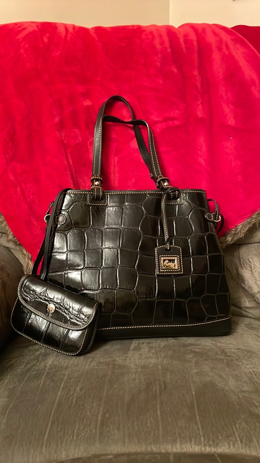 Dooney & Bourke Croco Tassel Tote