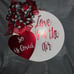 Valentines Day door wood round sign