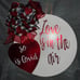 Valentines Day door wood round sign