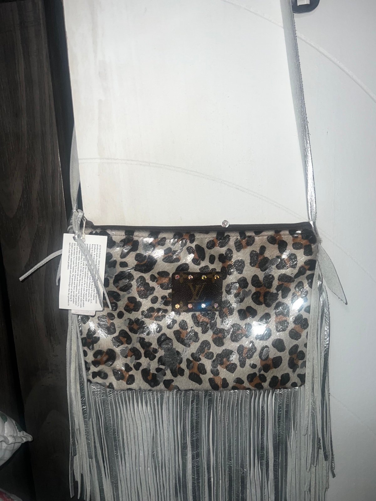 So Silver Leo Hide upcycle maxine purse