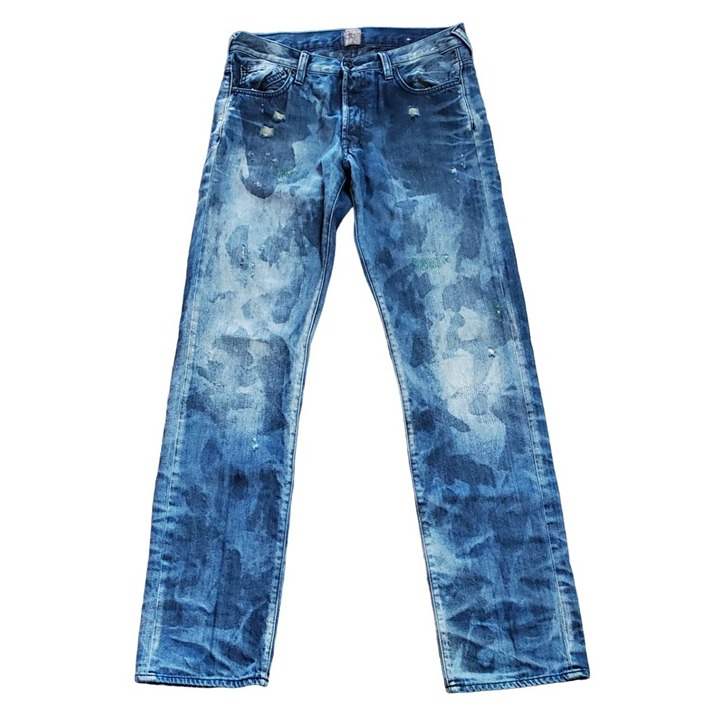 PRPS Men's Barracuda Couture Washed Denim Jeans Size 30 Style E75P114X Distress